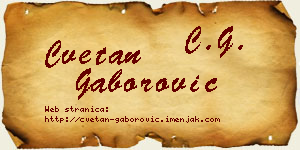 Cvetan Gaborović vizit kartica